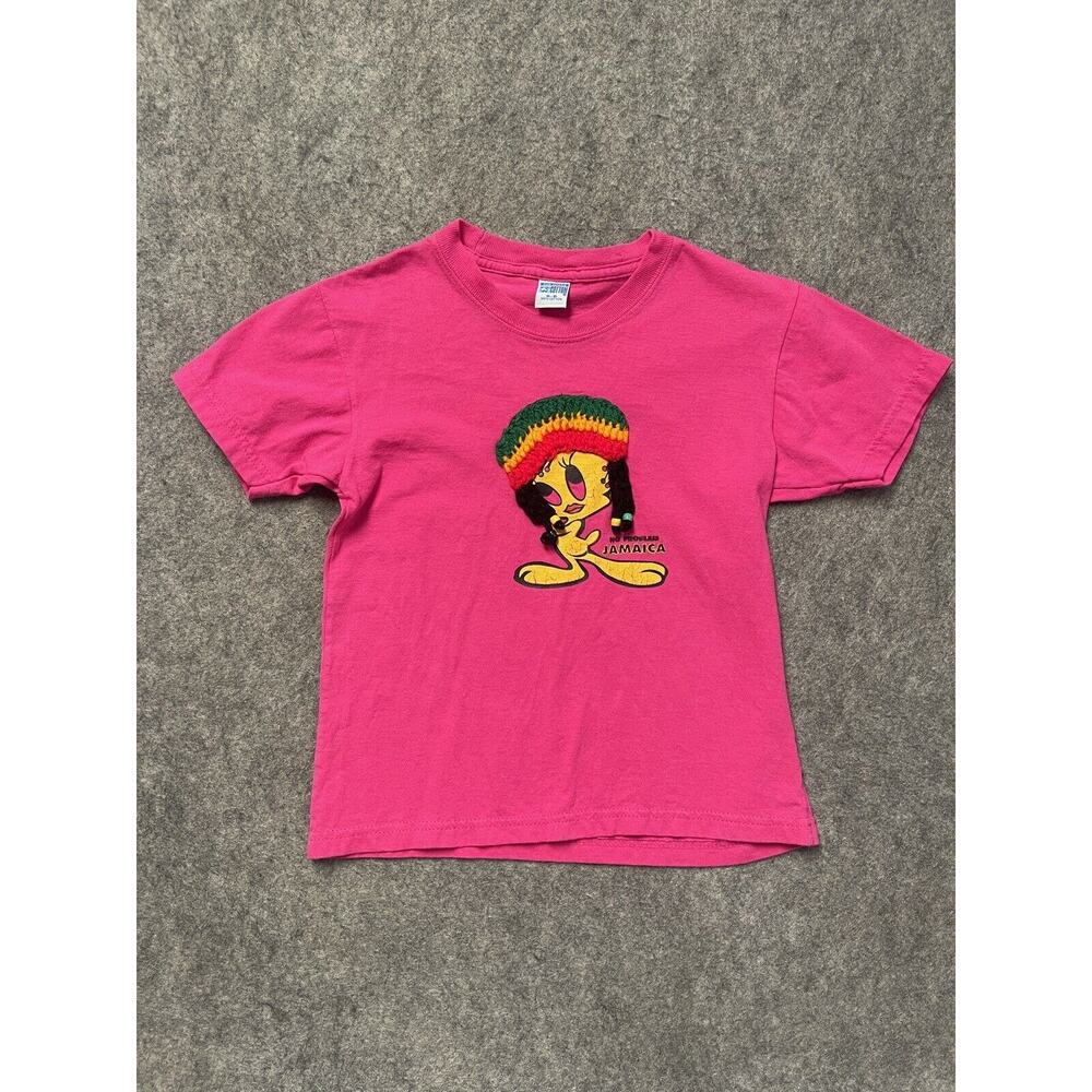 Sun Island Tweety Bird Jamaica Rastacap Tshirt Girls 6-8 Vintage Bob Marley